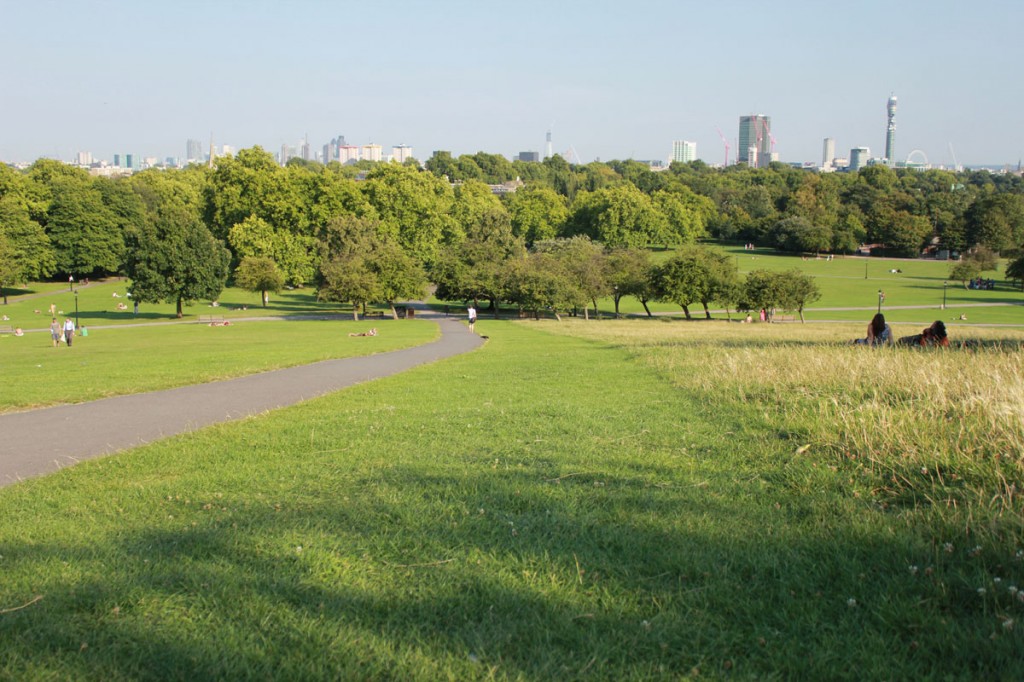 Primrose Hill Park overlooking London