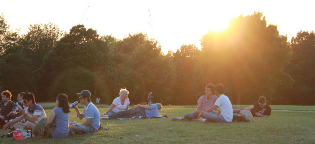 Primrose Hill Park relaxing in the evening sun