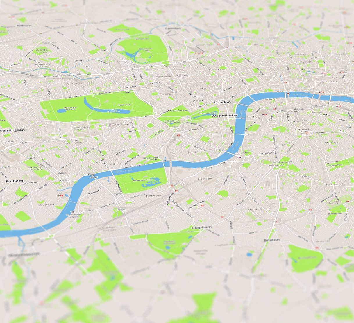 Map with London parks